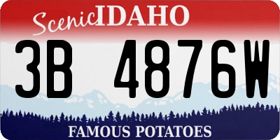 ID license plate 3B4876W