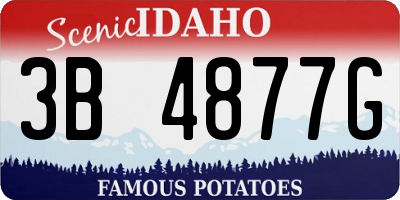ID license plate 3B4877G