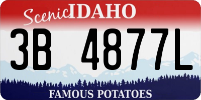 ID license plate 3B4877L