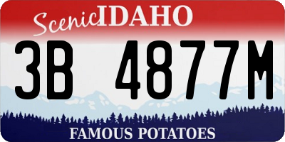 ID license plate 3B4877M