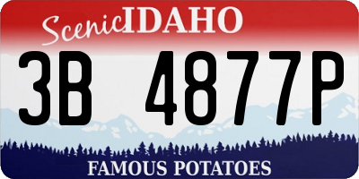 ID license plate 3B4877P
