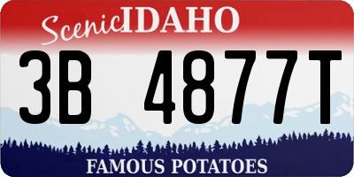 ID license plate 3B4877T