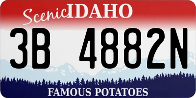 ID license plate 3B4882N