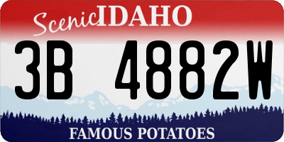 ID license plate 3B4882W