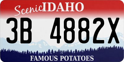 ID license plate 3B4882X
