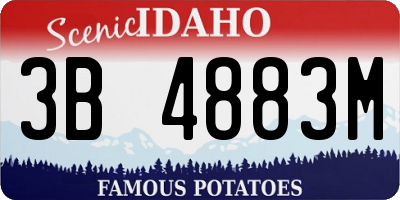 ID license plate 3B4883M