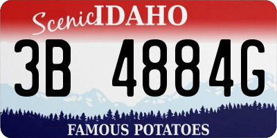 ID license plate 3B4884G
