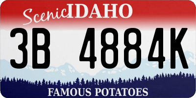 ID license plate 3B4884K