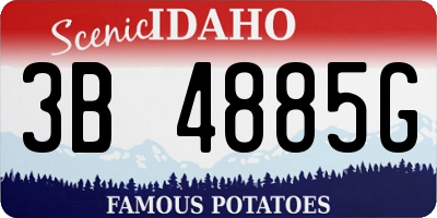ID license plate 3B4885G