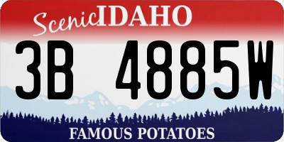 ID license plate 3B4885W