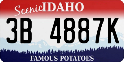 ID license plate 3B4887K