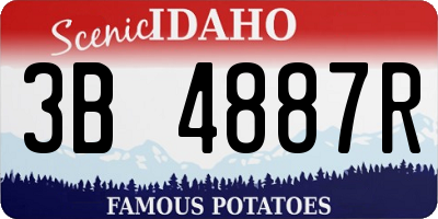 ID license plate 3B4887R
