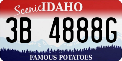ID license plate 3B4888G