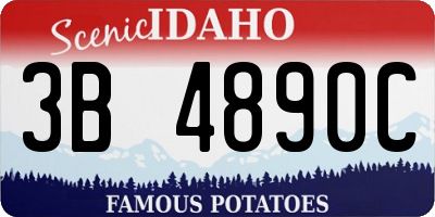 ID license plate 3B4890C
