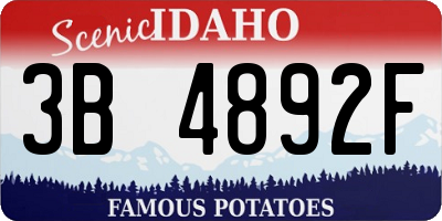 ID license plate 3B4892F