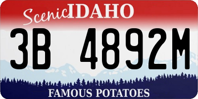 ID license plate 3B4892M