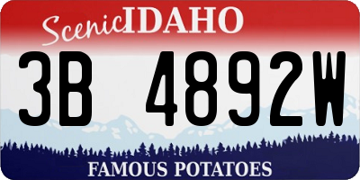 ID license plate 3B4892W