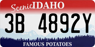 ID license plate 3B4892Y