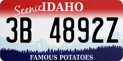 ID license plate 3B4892Z