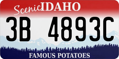 ID license plate 3B4893C