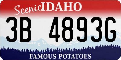 ID license plate 3B4893G