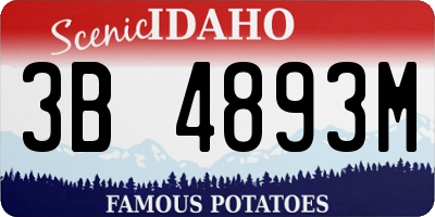 ID license plate 3B4893M