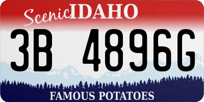 ID license plate 3B4896G