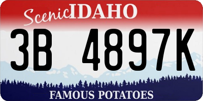 ID license plate 3B4897K