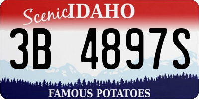 ID license plate 3B4897S