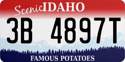 ID license plate 3B4897T