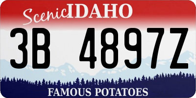 ID license plate 3B4897Z