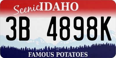 ID license plate 3B4898K