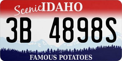 ID license plate 3B4898S