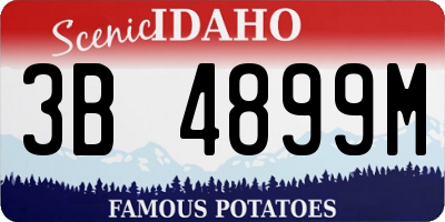 ID license plate 3B4899M
