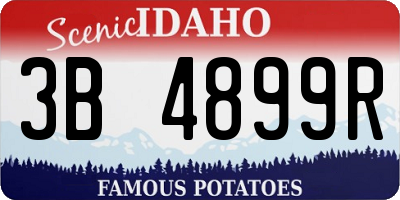ID license plate 3B4899R