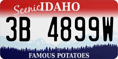 ID license plate 3B4899W