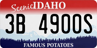 ID license plate 3B4900S