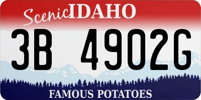 ID license plate 3B4902G
