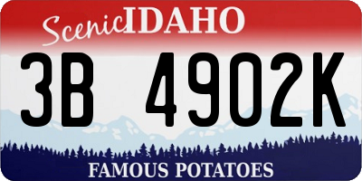 ID license plate 3B4902K