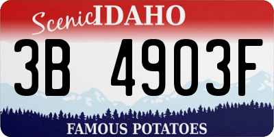 ID license plate 3B4903F