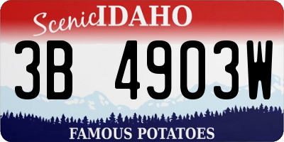 ID license plate 3B4903W