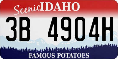 ID license plate 3B4904H