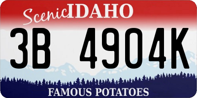 ID license plate 3B4904K