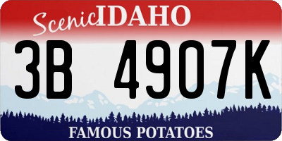 ID license plate 3B4907K