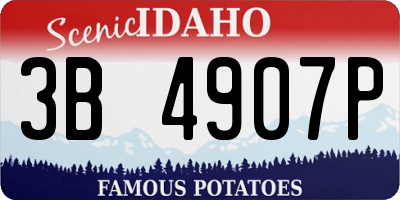 ID license plate 3B4907P