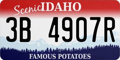 ID license plate 3B4907R