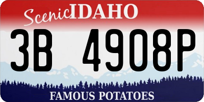 ID license plate 3B4908P