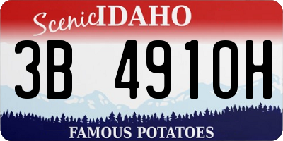 ID license plate 3B4910H