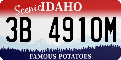 ID license plate 3B4910M