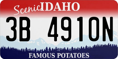 ID license plate 3B4910N